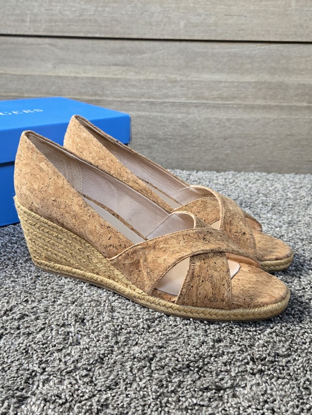 Jack Rogers Cork Espadrille Wedge Sandals in Cork NEW size 7.5
